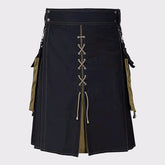 Black and Olive Green Hybrid Kilt