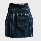 Black Utility kilt With White Line Style