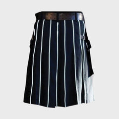 Black Utility kilt With White Line Style
