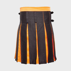 Box Pleated Modern Black And Orange Two Kilt