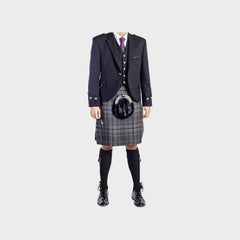 HIGHLAND WEDDING BLACK JACKET ARGYLL KILT OUTFIT