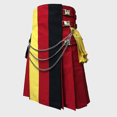 Kilt Red Canvas Utility Hiker Kilt with German Flag