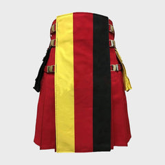 Kilt Red Canvas Utility Hiker Kilt with German Flag