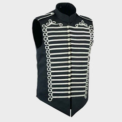 Ladies and Men Black Officer's Military Coat Braided Jacket Ladies Fashion Military Coat