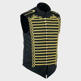Mans Hand Made Military Hussar Drummer Sleeveless Parade Jacket