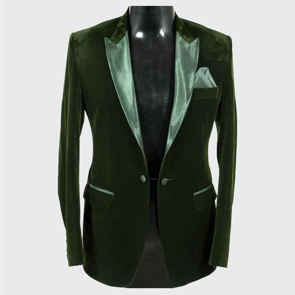 Green Quilted Dinner smoking jacket for mens
