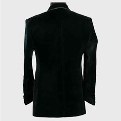Mens Velvet Smoking Quilted Long Dinner Coat