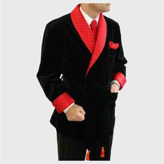 Smoking Jacket Costume Quilted Long Dinner Jacket For Men