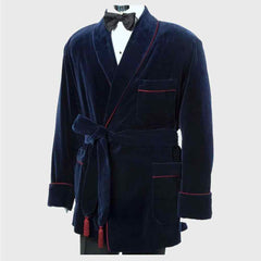 Premium blue smoking jacket for men