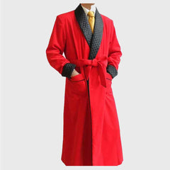 Ysl Velvet Quilted Long Dinner Smoking Jacket for men's