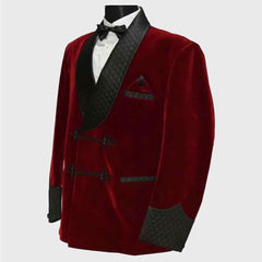 Men's premium velvet smoking jacket