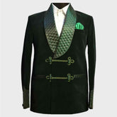 invisible velvet Quilted Long Dinner smoking jacket for mens