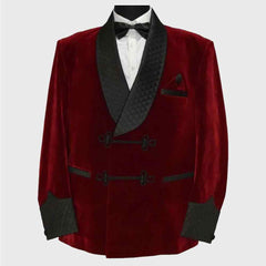 Men's premium velvet smoking jacket
