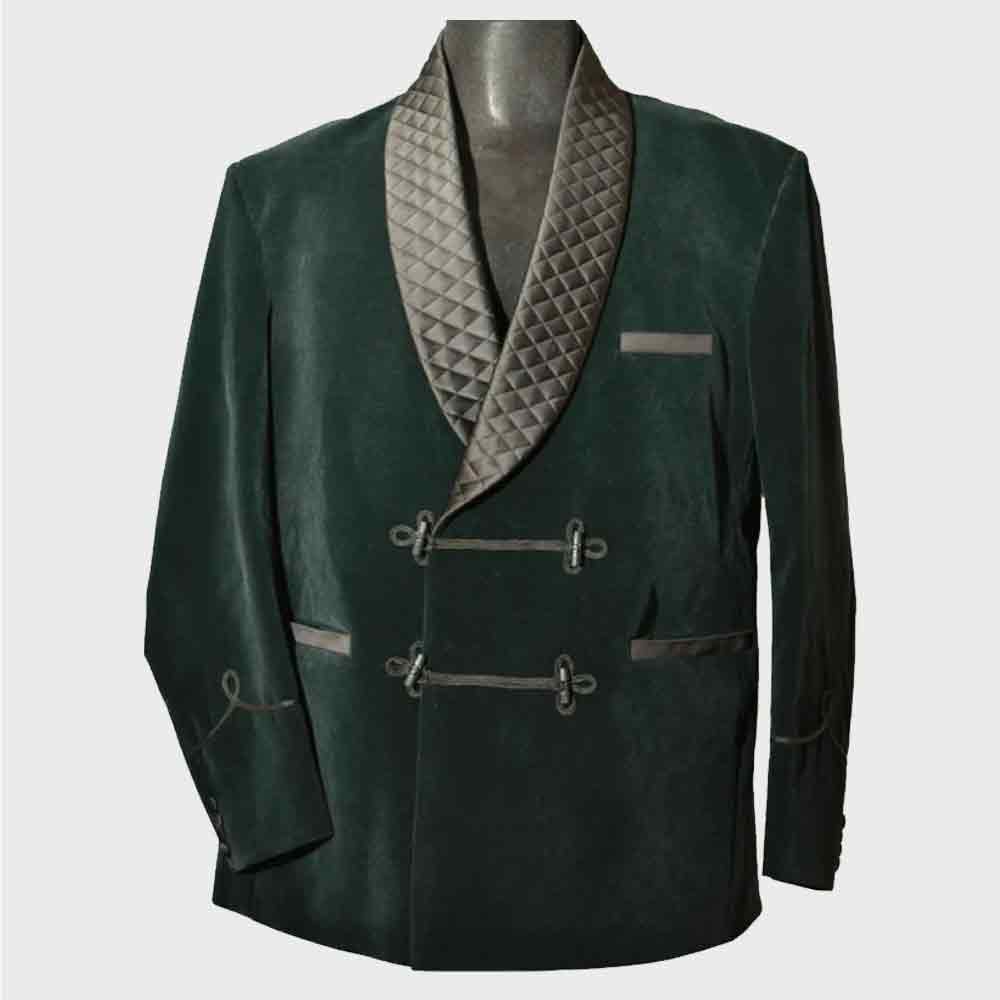 green smoking jacket