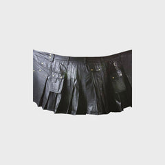 New Stylish Pure Black Leather Kilt