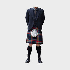 TRADITIONAL BLACK STEWART TARTAN ARGYLL KILT OUTFIT