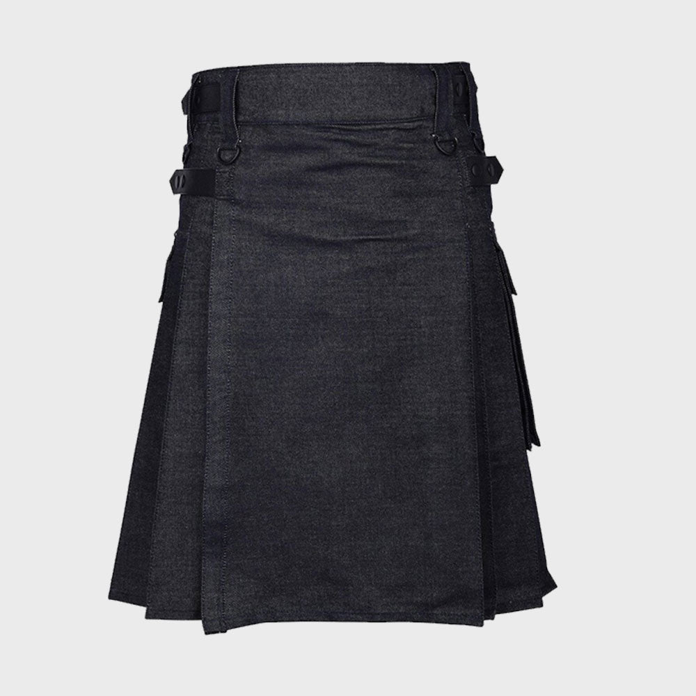 Active Men Denim Utility Kilt