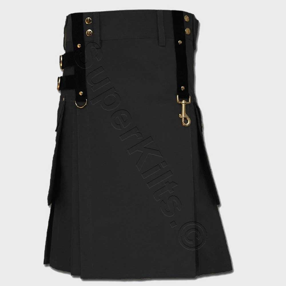 Black Aesthetic Kilt for Steampunk