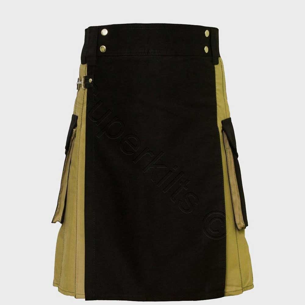 black-and-khaki-hybrid-kilt