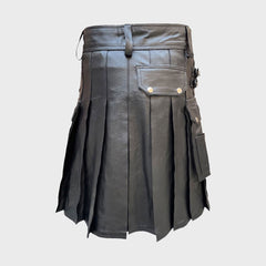 Black Leather Fashion Kilt