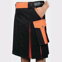 Black and Orange Hybrid Kilt