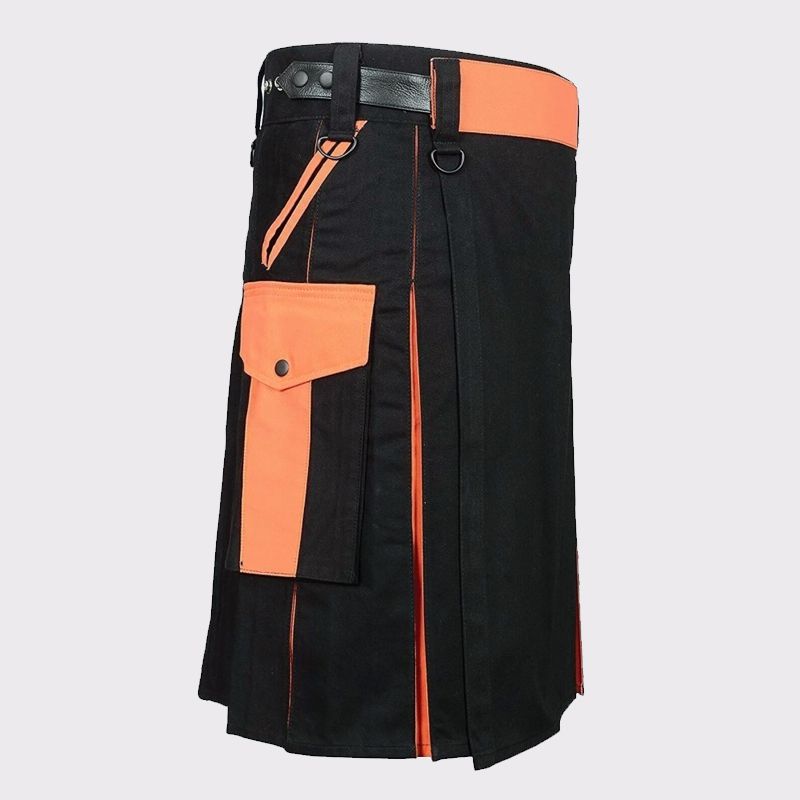 Black and Orange Hybrid Kilt