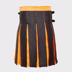 Premium Black and Orange Hybrid Kilt