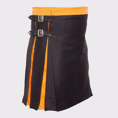 Premium Black and Orange Hybrid Kilt