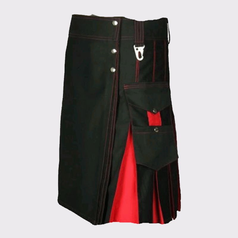 Working Men Black and Red Hybrid Kilt