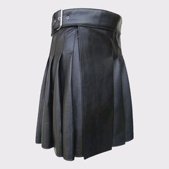 Warrior Black Leather Kilt