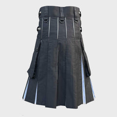 Black & White Simple 2 Side Pocket Utility Kilt