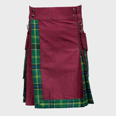 Burgundy New Style Hybrid Kilt