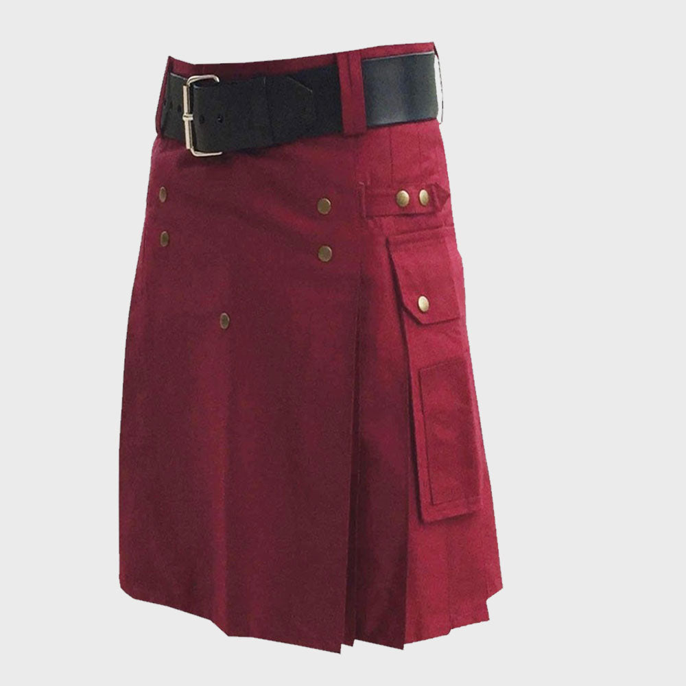 Classic Burgundy Utility Kilt