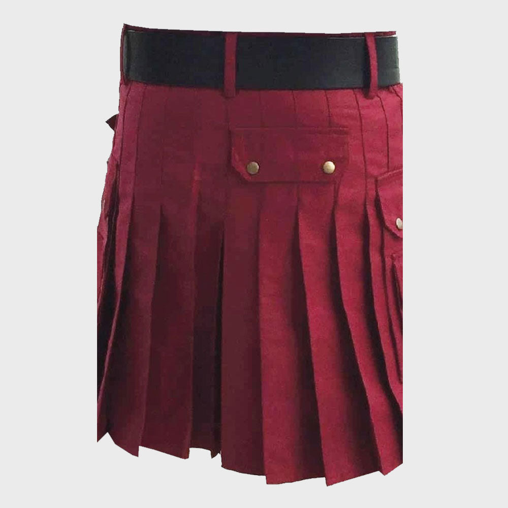 Classic Burgundy Utility Kilt