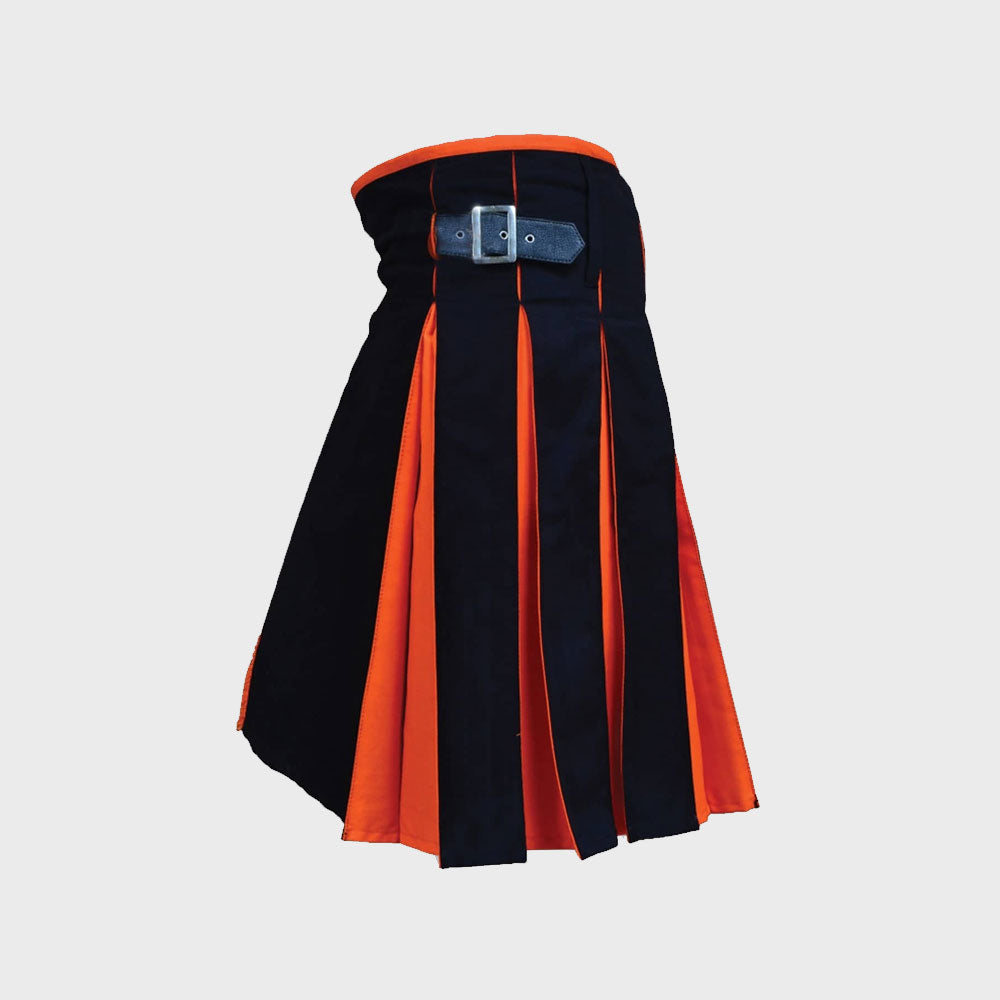 Classic Hybrid Black and Orange Kilt