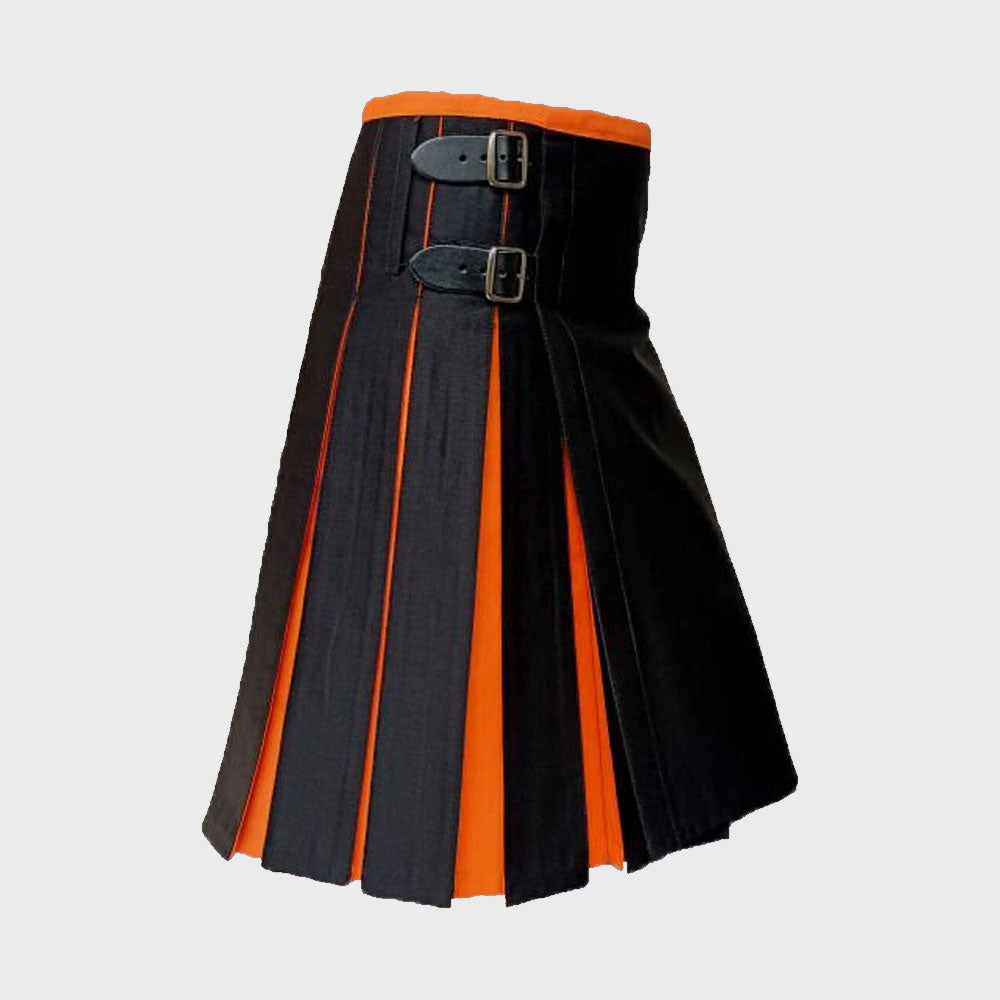 Classic Hybrid Black and Orange Kilt