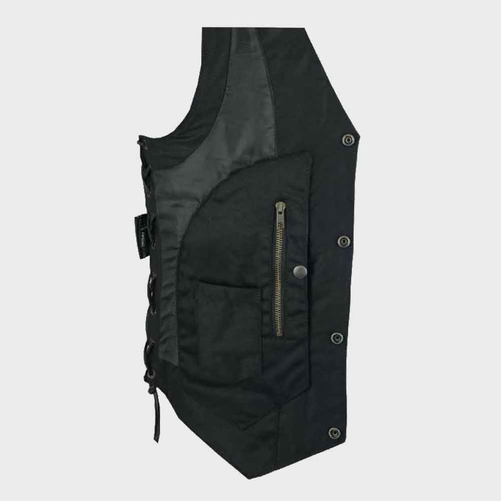 Concealed Carry Utility Leather Men’s Vest with 10 pockets