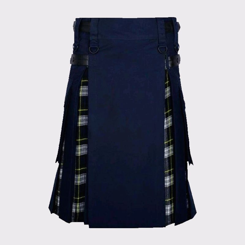 Navy Blue Dress Gordon Tartan Hybrid Kilt