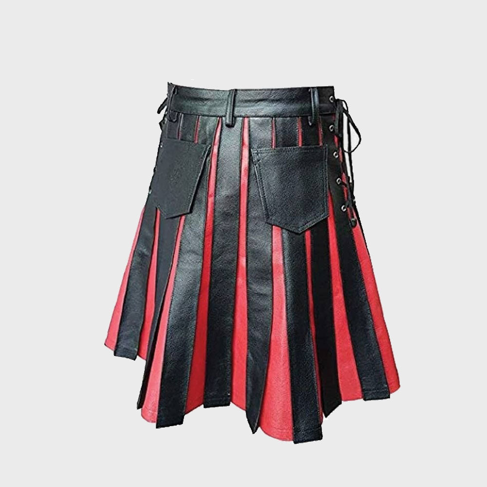 Gladiator Leather Kilt with Front Panels Kilt