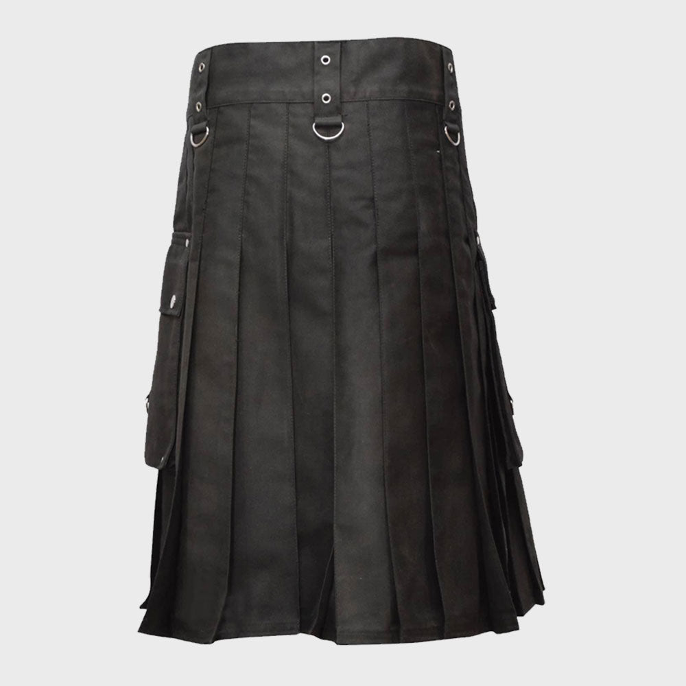 Gothic Fashion Black Utility kilt