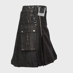 Gothic Fashion Black Utility kilt