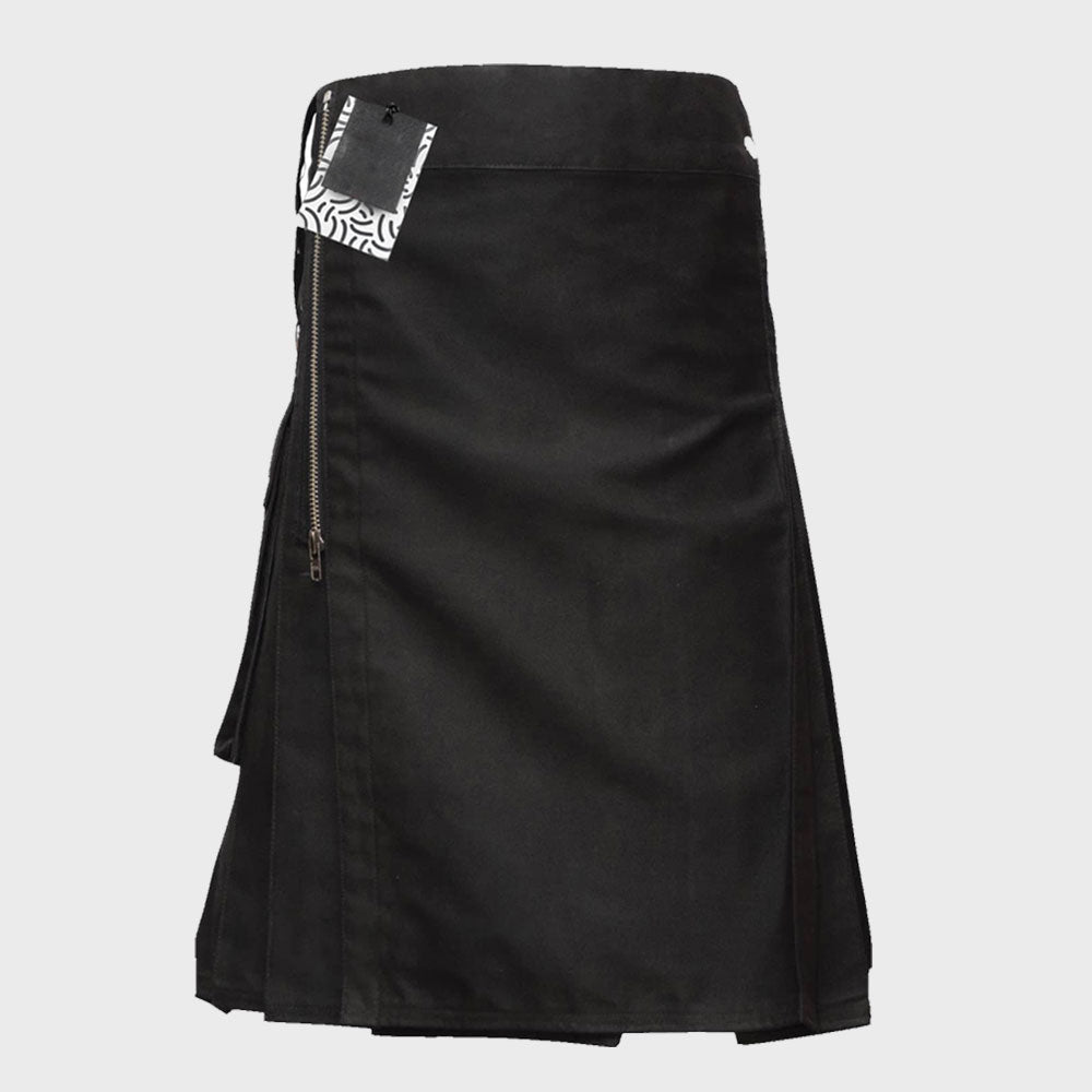 Gothic Fashion Black Utility kilt