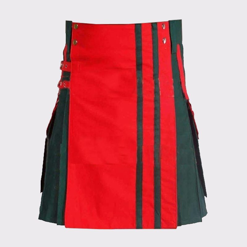 Red and Green Hybrid Kilt