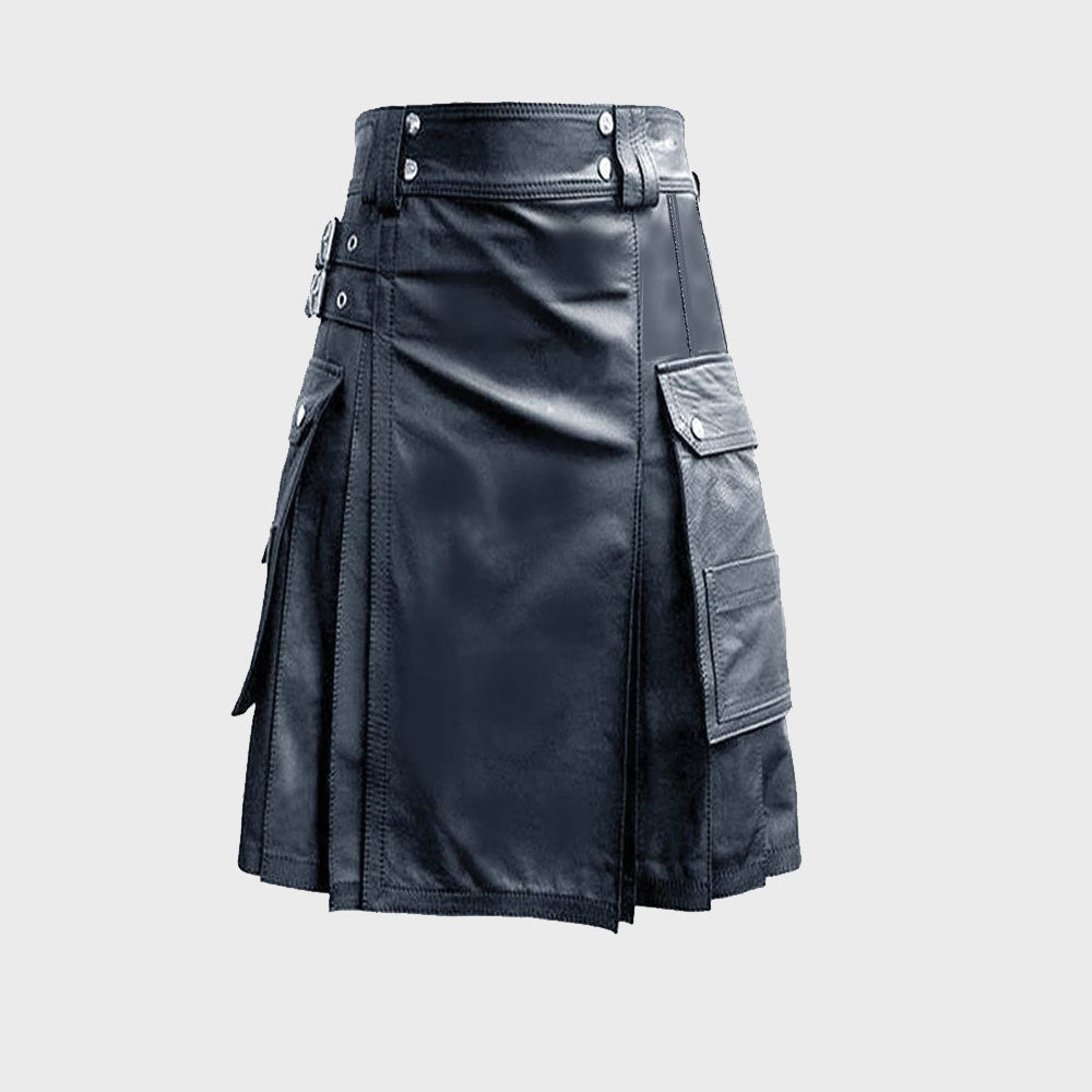 Handmade Real Leather Kilt