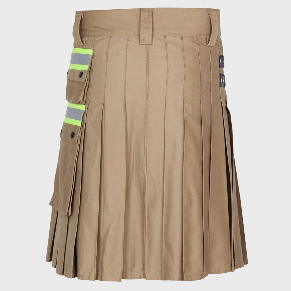 Khaki Firefighter Utility Kilt For Men