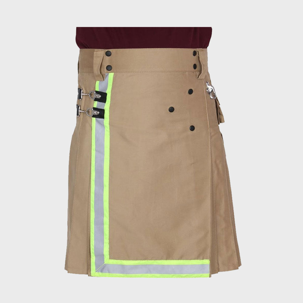 Khaki Firefighter Utility Kilt For Men