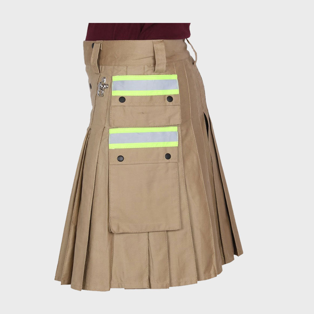 Khaki Firefighter Utility Kilt For Men