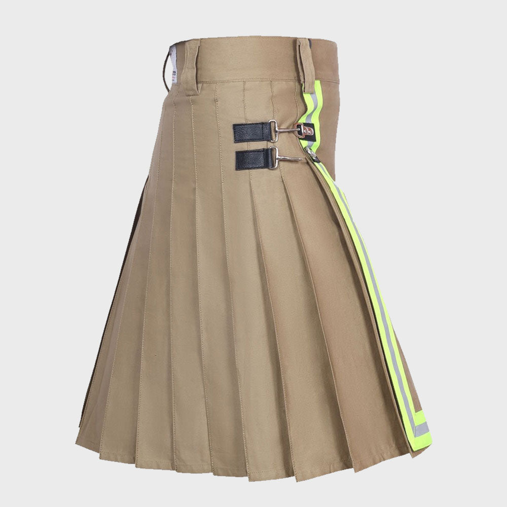 Khaki Firefighter Utility Kilt For Men