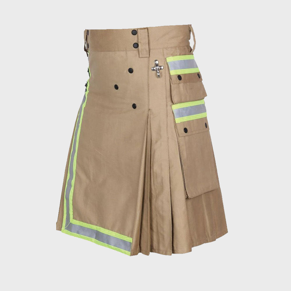 Khaki Firefighter Utility Kilt For Men