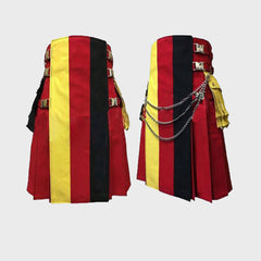 Kilt Red Canvas Utility Hiker Kilt with German Flag